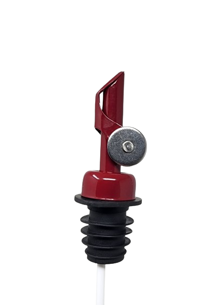 self closing stainless steel pour spout red - Olive Oil Pour Spouts