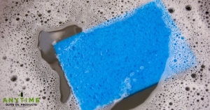 blue sponge floating in soapy water - Anytime Bar Supplies Olive Oil Pour Spouts stainless steel olive oil pour spout