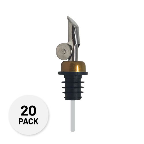 silver pour spout with a gold collar - Olive Oil Pour Spout