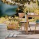 patio area with an empty table and planters - Anytime Olive Oil Products Drip-Free Olive Oil Pour Spouts